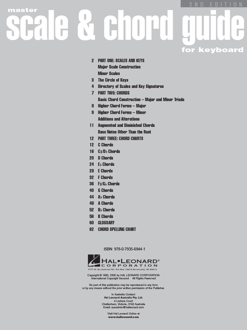 Master Scale & Chord Guide for Keyboard - 2nd Edition