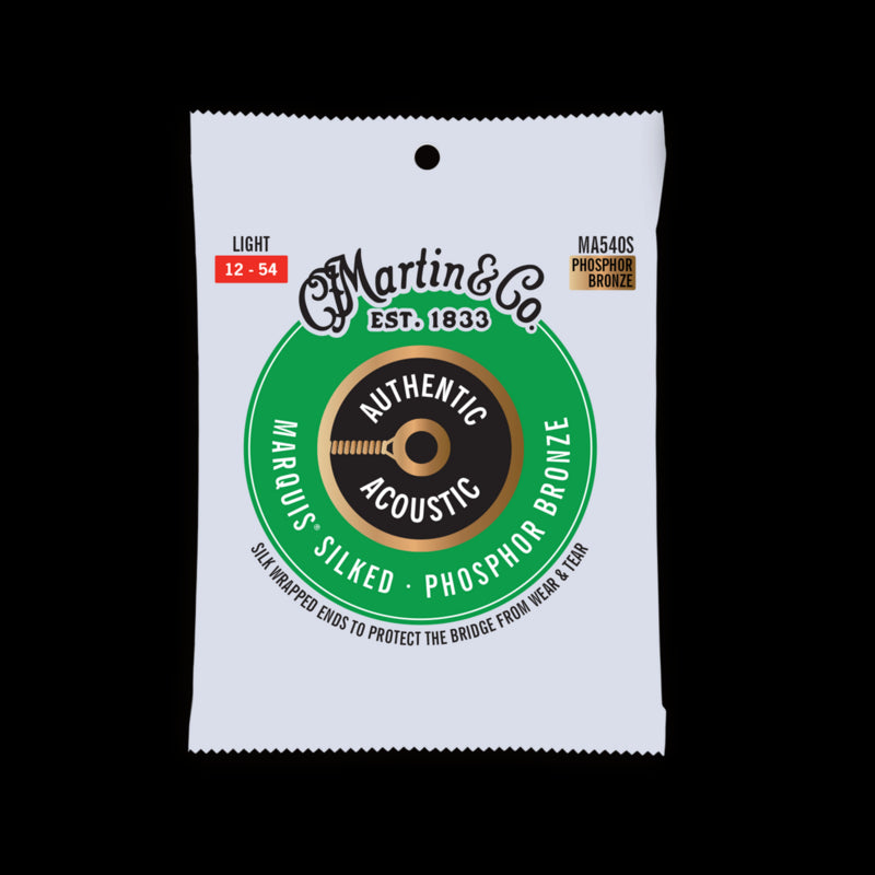 Martin Acoustic Strings, 92/8 Phosphor Bronze, Light 12 - Silked MA540S