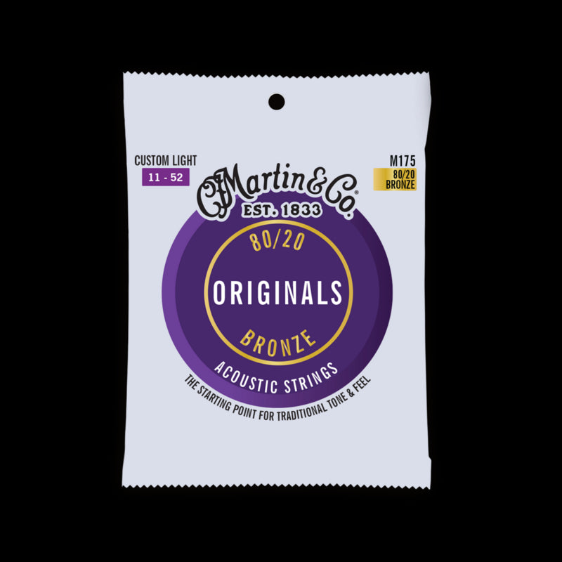 Martin Acoustic, Original Custom Light 80/20 Guitar Strings M175