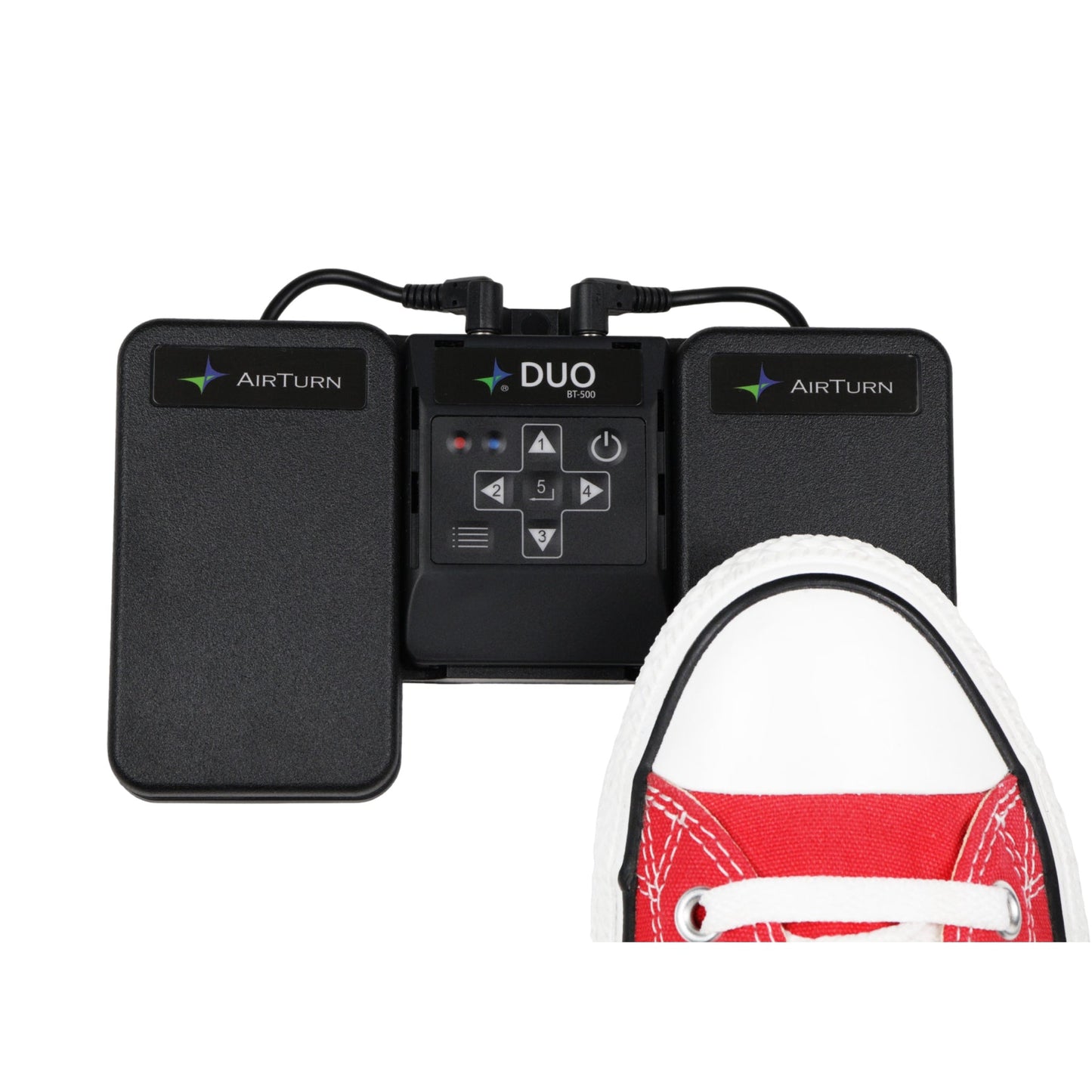 AirTurn DUO 500 Dual Wireless Pedal Controller with Removable Bluetooth Handheld Remote