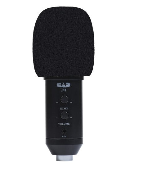 CAD u49 USB Studio Microphone with Headphone Jack & Gain Control