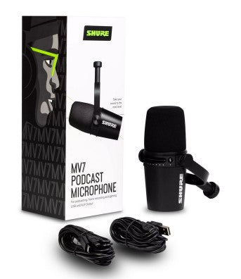 Shure MV7-K Podcast Microphone - Black