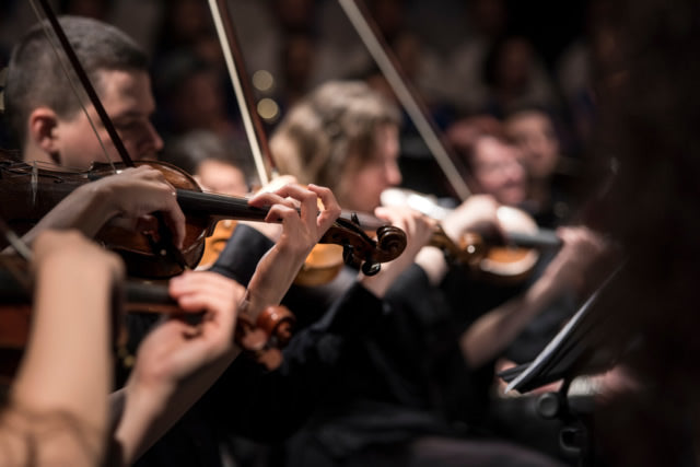 orchestra playing music in Albuquerque Public Schools
