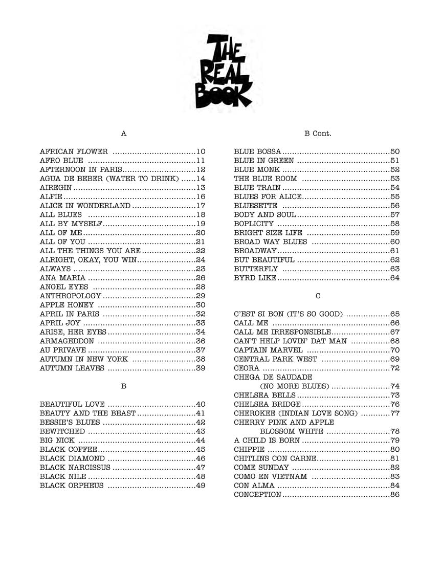 The Real Book - Volume I - Sixth Edition - C Edition