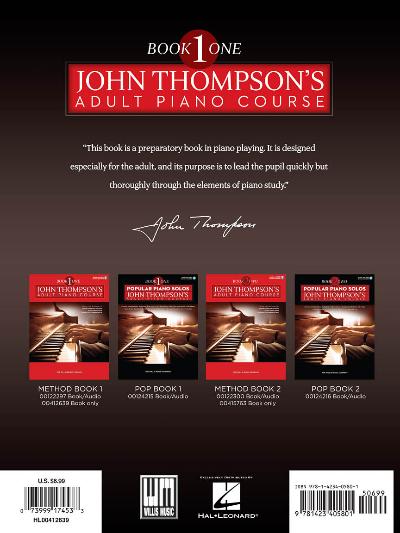 John Thompson's Adult Piano Course – Book 1 Book with Online Audio