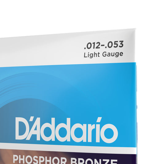 D'Addario EJ16 Phosphor Bronze Acoustic Guitar Strings, Light, 12-53