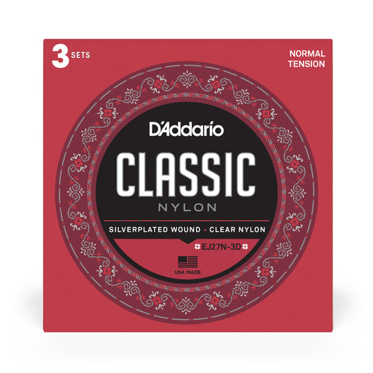 D'Addario Student Classical Nylon Strings (Normal Tension) 3 Pack