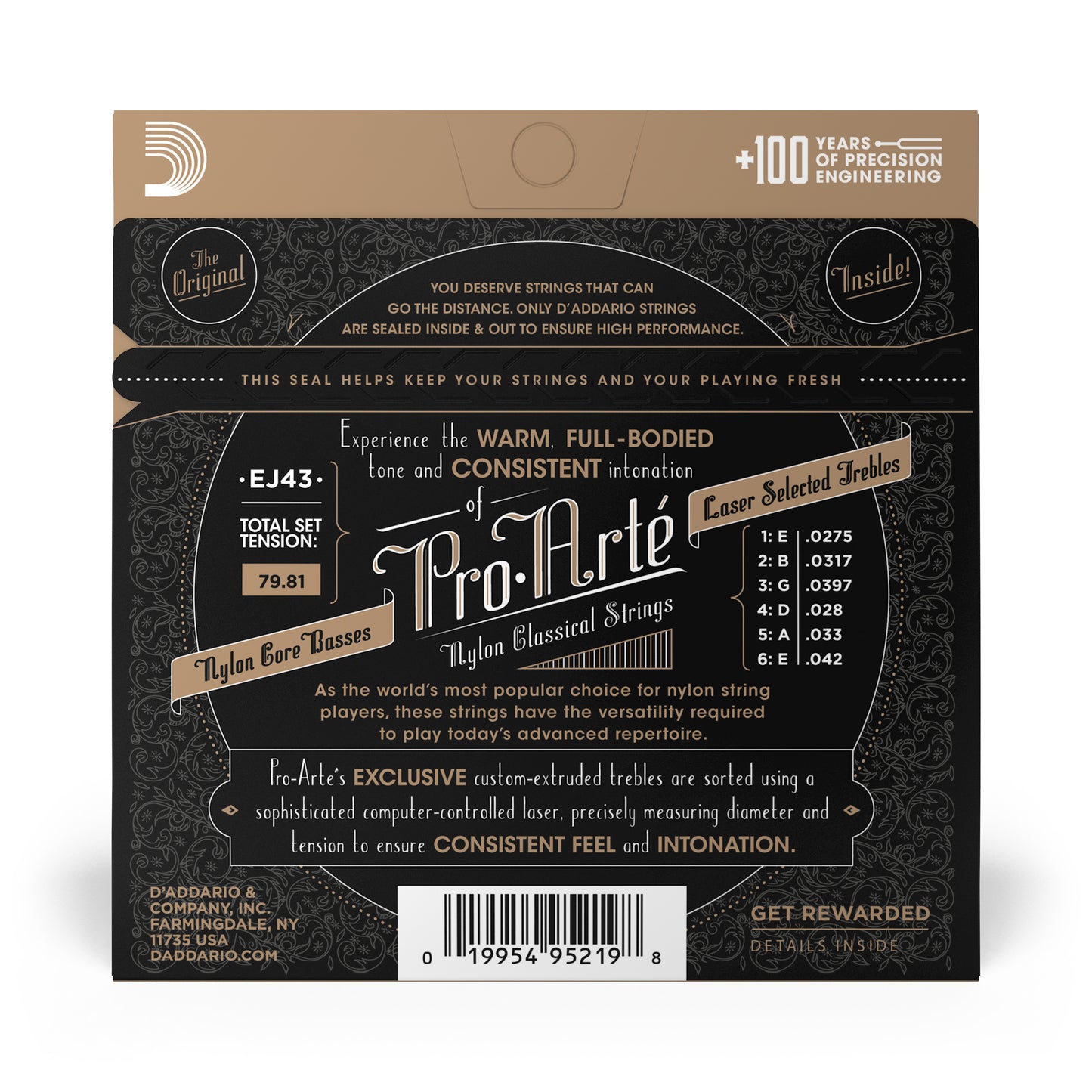 D'Addario EJ43 Pro-Arte Nylon Classical Guitar Strings, Light Tension
