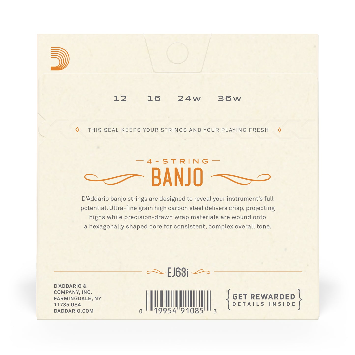 D'Addario EJ63 Tenor Banjo Strings, Nickel, 9-30