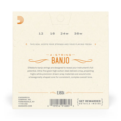 D'Addario EJ63 Tenor Banjo Strings, Nickel, 9-30