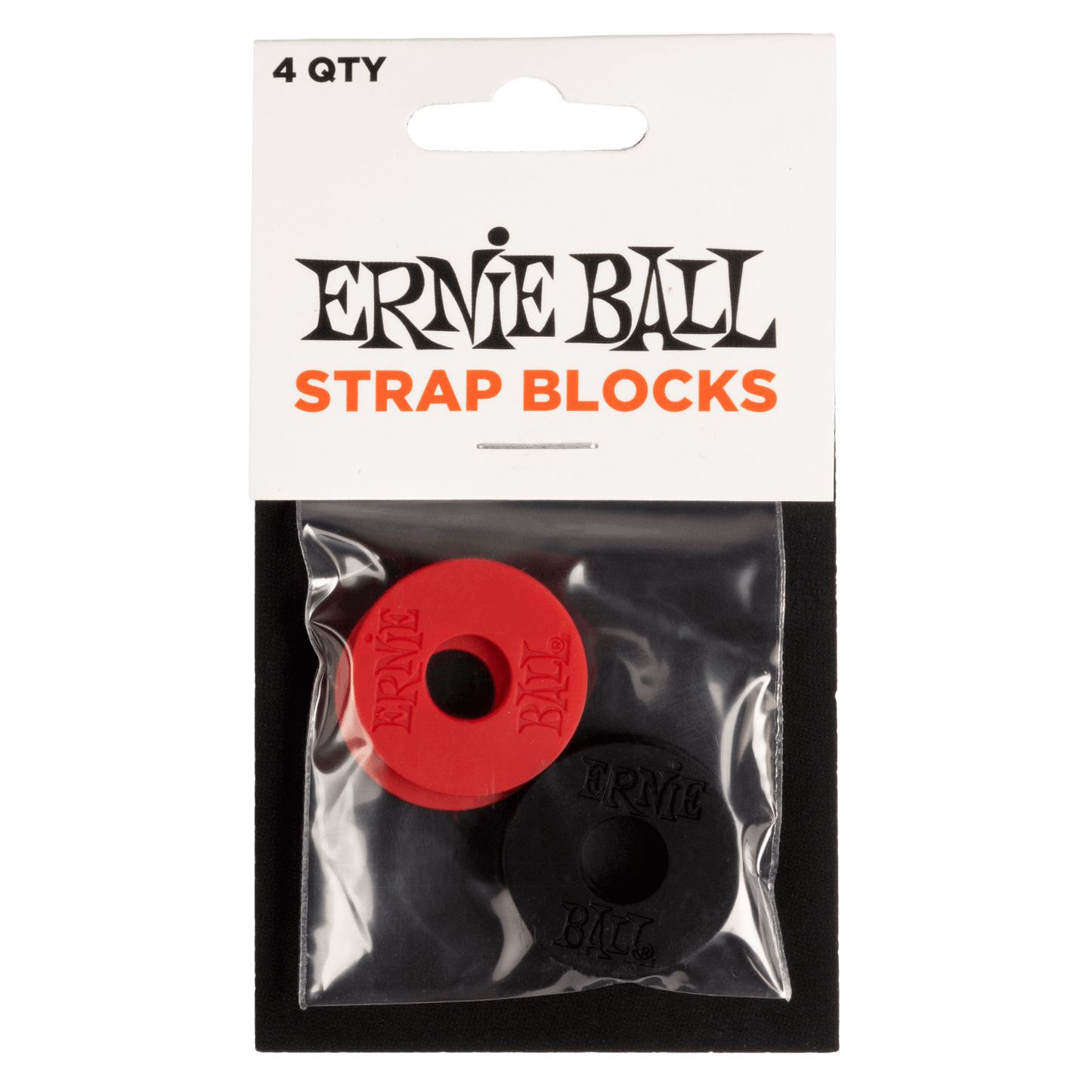 Ernie Ball Strap Blocks - Red and Black 4 pack