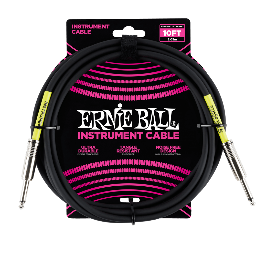 Ernie Ball Classic Instrument Cable Straight/Straight 10 ft - Black