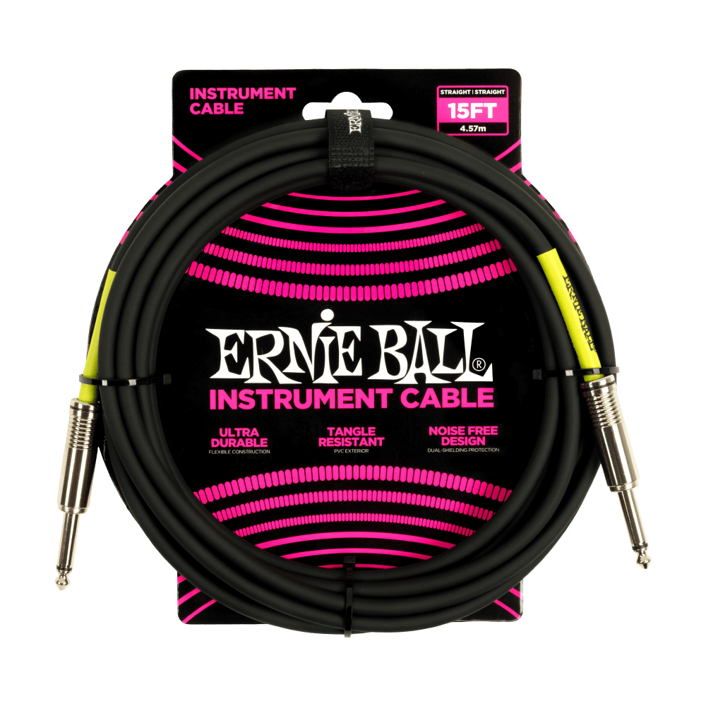 Ernie Ball Classic Instrument Cable Straight/Straight 15 ft - Black