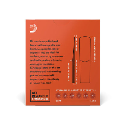 D'Addario RJA1020 Rico Alto Sax Reeds, Strength 2, 10-pack