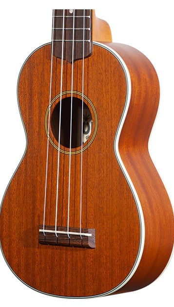 Ohana SK-20 Soprano Ukulele Solid Mahogany, White Body Binding