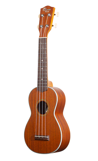 Ohana SK-20 Soprano Ukulele Solid Mahogany, White Body Binding