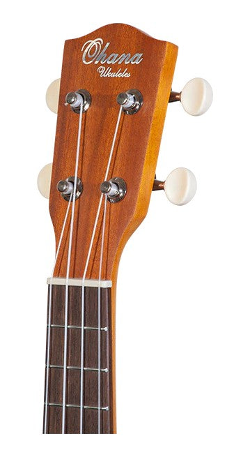Ohana SK-20 Soprano Ukulele Solid Mahogany, White Body Binding